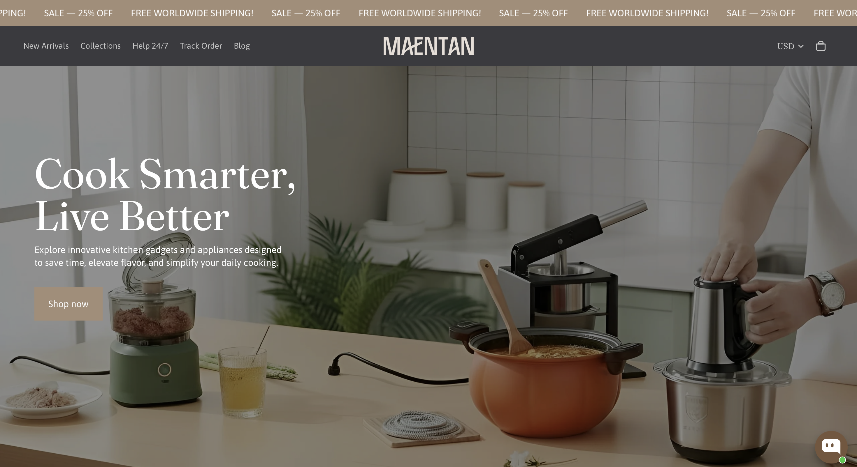 Пример дизайна Shopify магазина