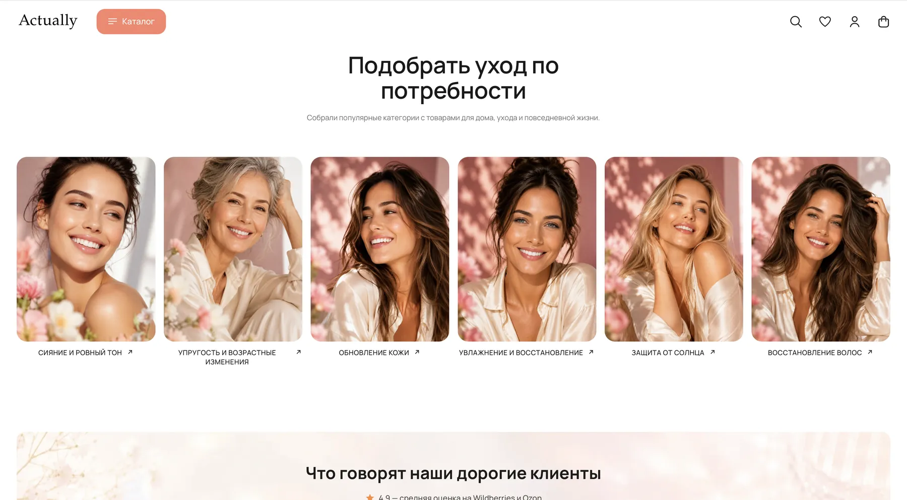 Категории и линейки ACTUALLY
