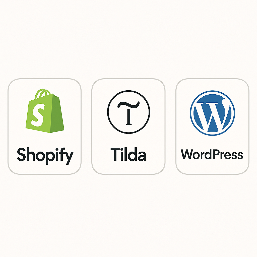 Shopify, Tilda или WordPress? Сравниваем платформы для интернет-магазина: плюсы, минусы, цены и для кого подходит каждая.