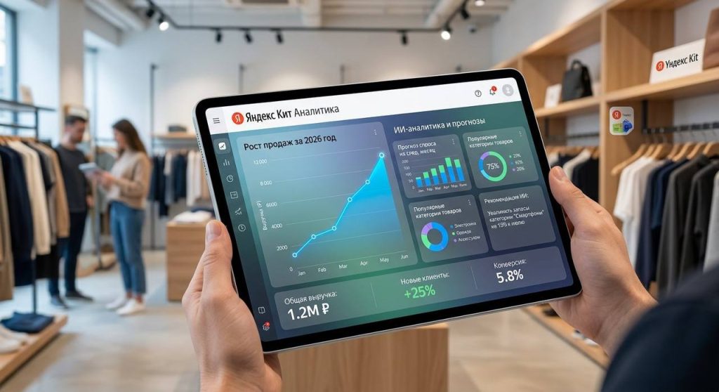 alt="Анализ трендов продаж и выручки в системе Яндекс Кит для интернет-магазина в 2026 году"